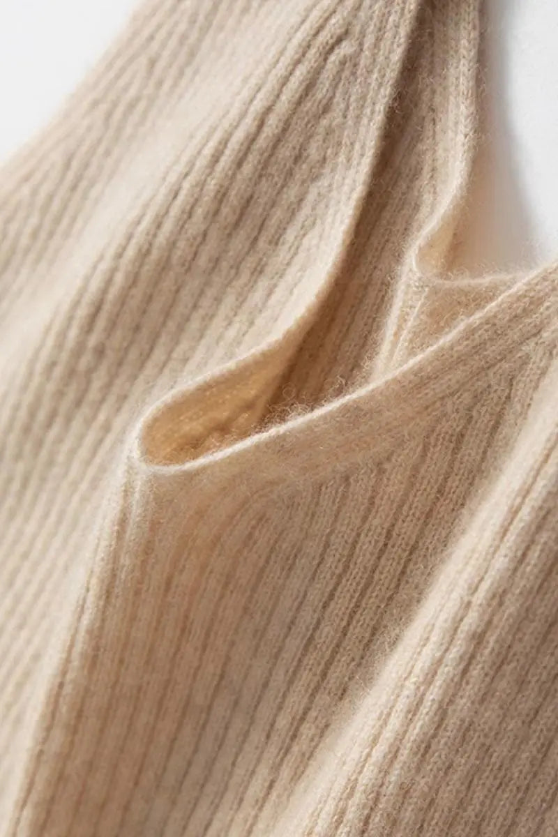 100 Cashmere Sleeveless Rib-Knit Midi Sweater Dress