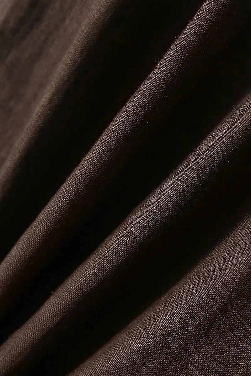 100 Linen Brown A-Line Shorts
