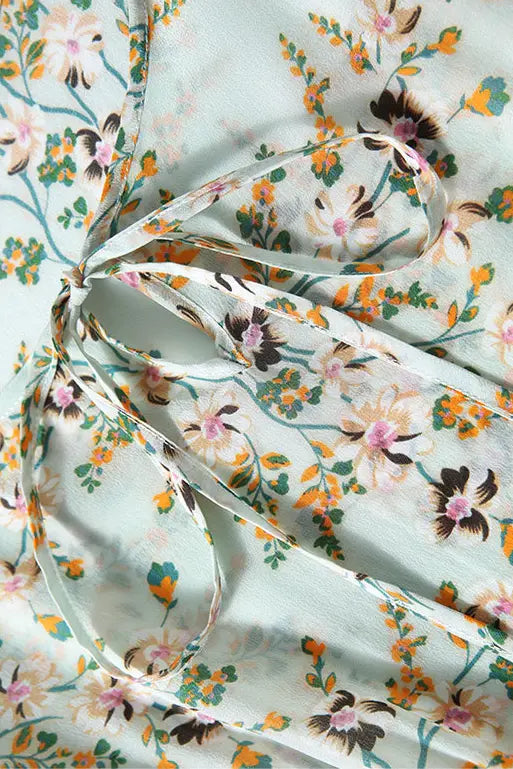 100 Mulberry Silk Short Sleeve Floral Midi Dress