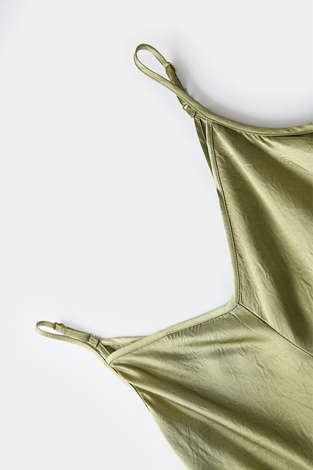100% Acetate V-Neck Midi Slip Dress
