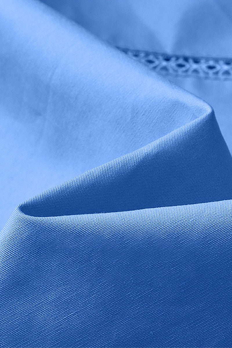 100% Cotton Cropped Button-Up Shirt with Drawstring Hem