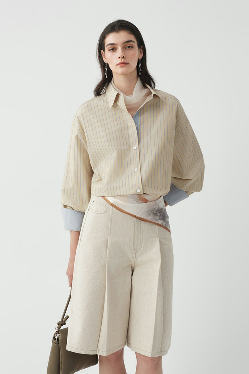 100% Cotton Striped Long Sleeve Shirt