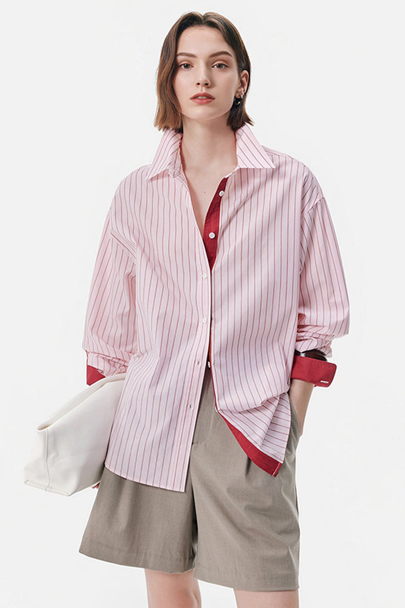 100% Cotton Striped Long Sleeve Shirt