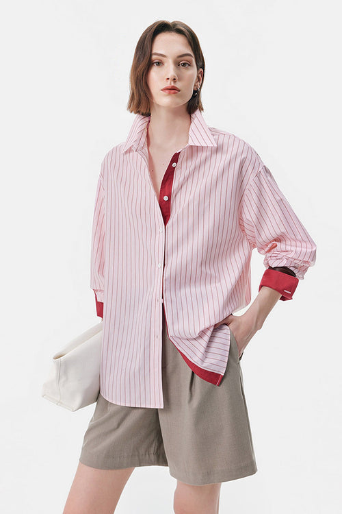 100% Cotton Striped Long Sleeve Shirt