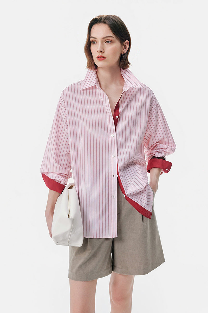 100% Cotton Striped Long Sleeve Shirt