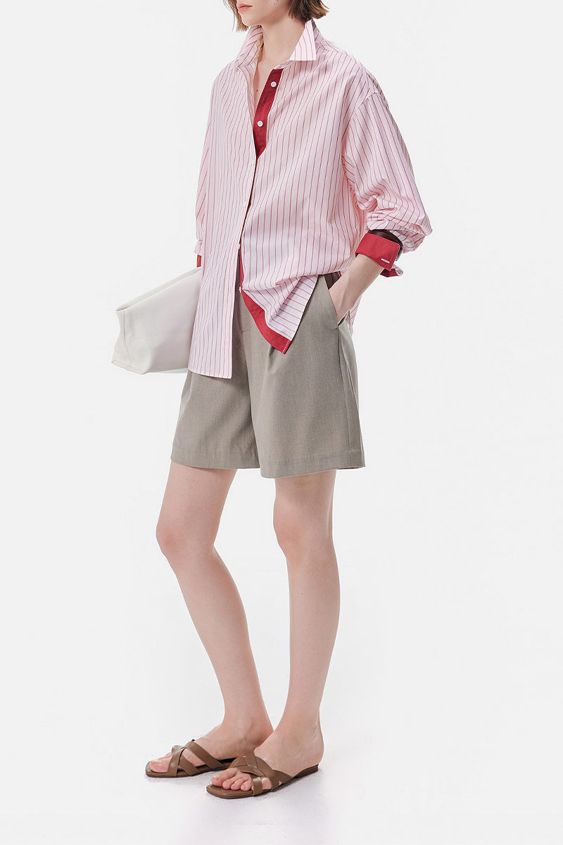 100% Cotton Striped Long Sleeve Shirt