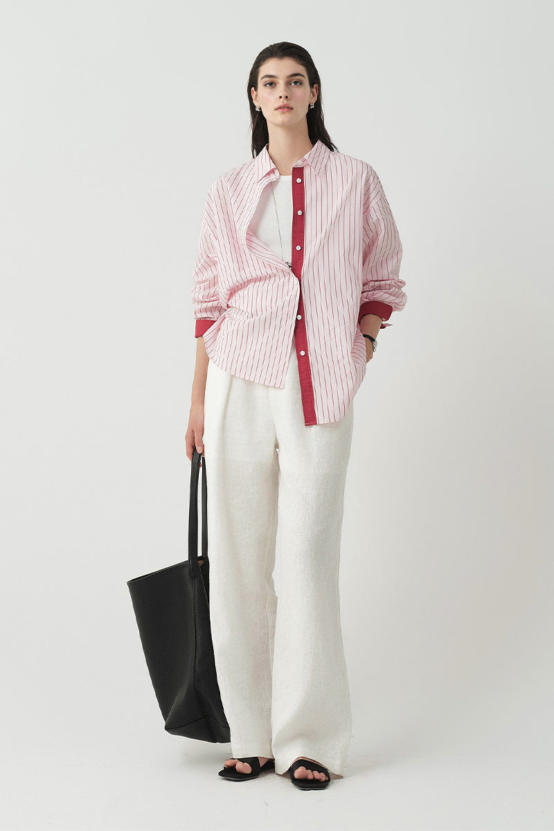 100% Cotton Striped Long Sleeve Shirt