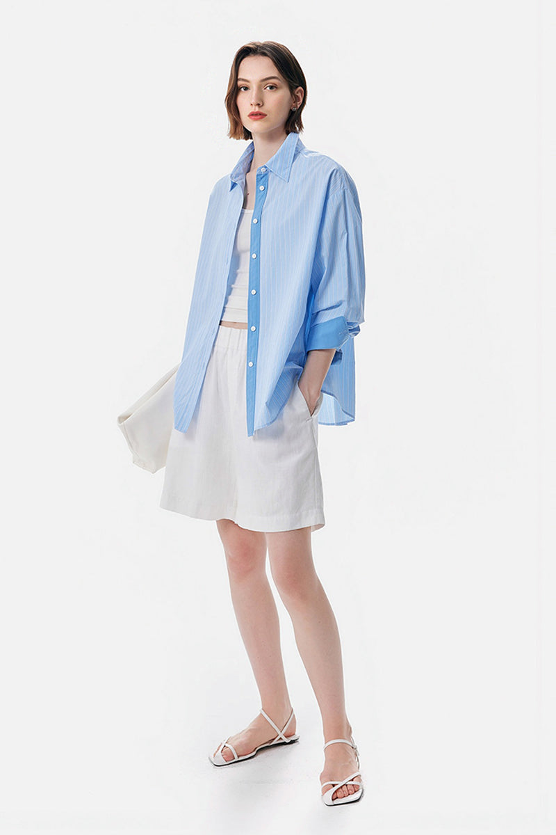 100% Cotton Striped Long Sleeve Shirt