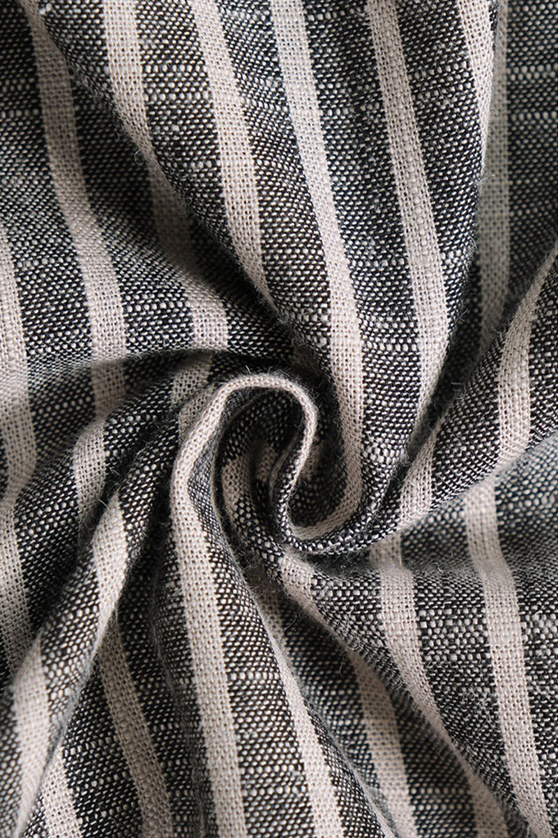 100% Hemp Striped Sleeveless Dress with Tie Waist