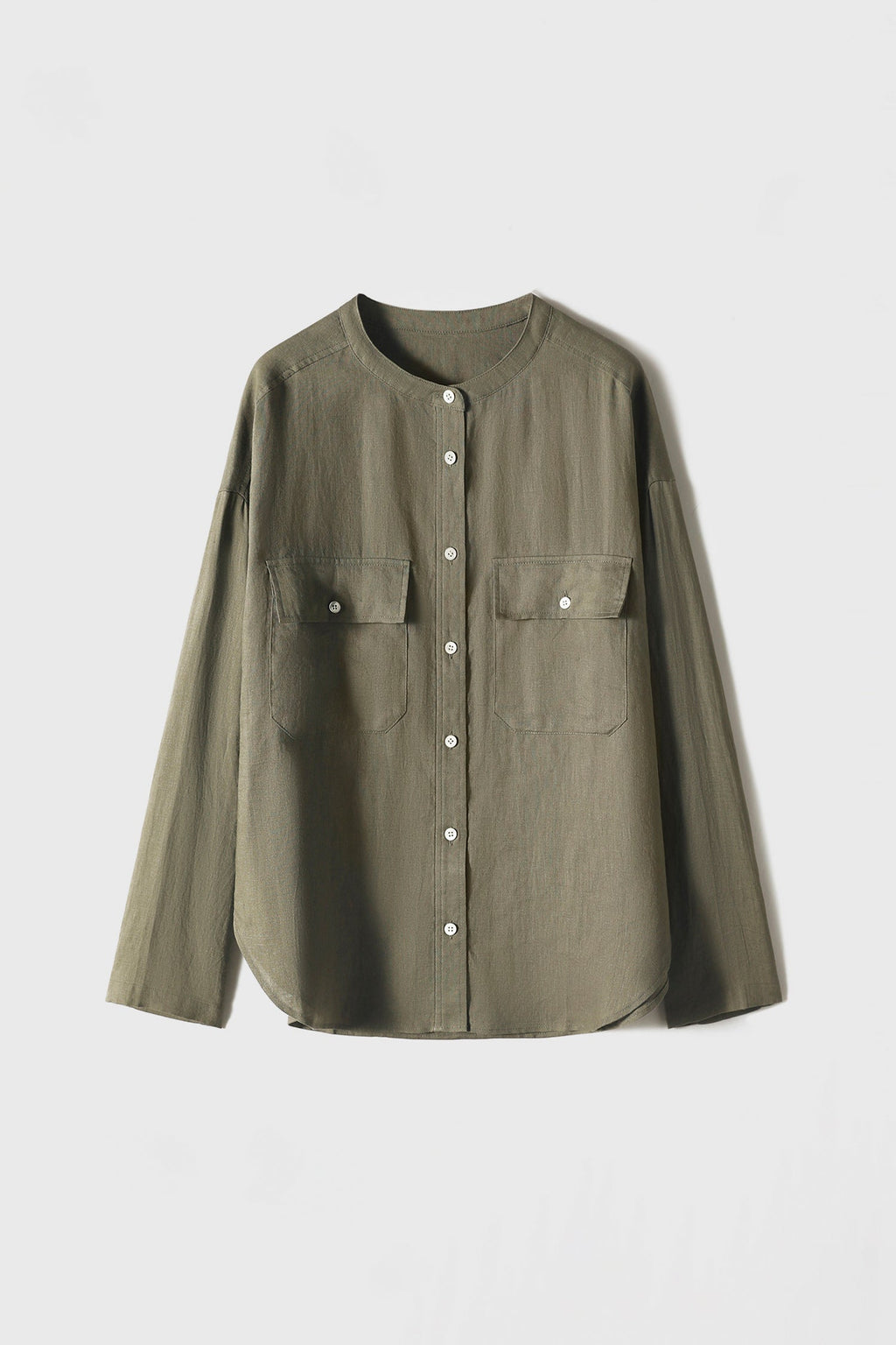 100% Linen Button Down Long Sleeve Shirt