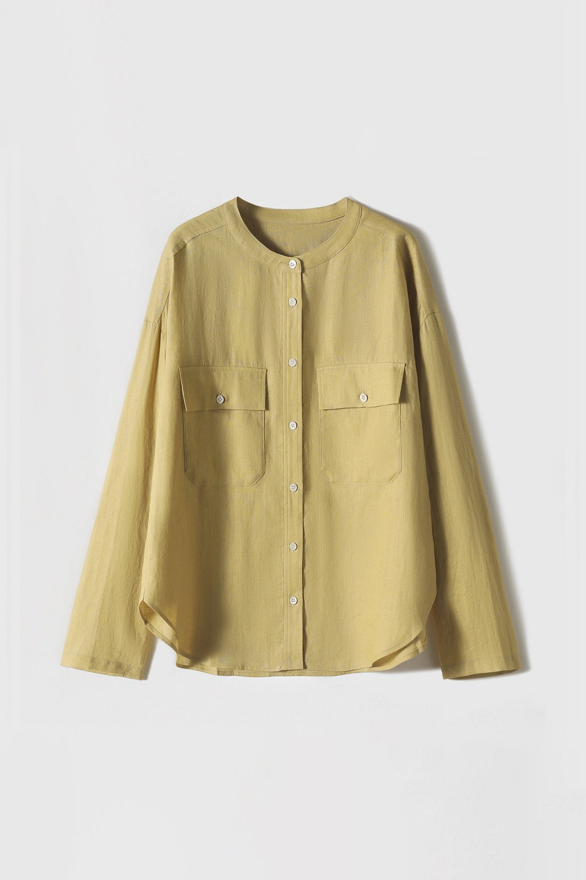 100% Linen Button Down Long Sleeve Shirt