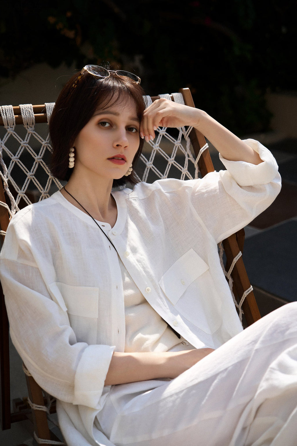 100% Linen Button Down Long Sleeve Shirt