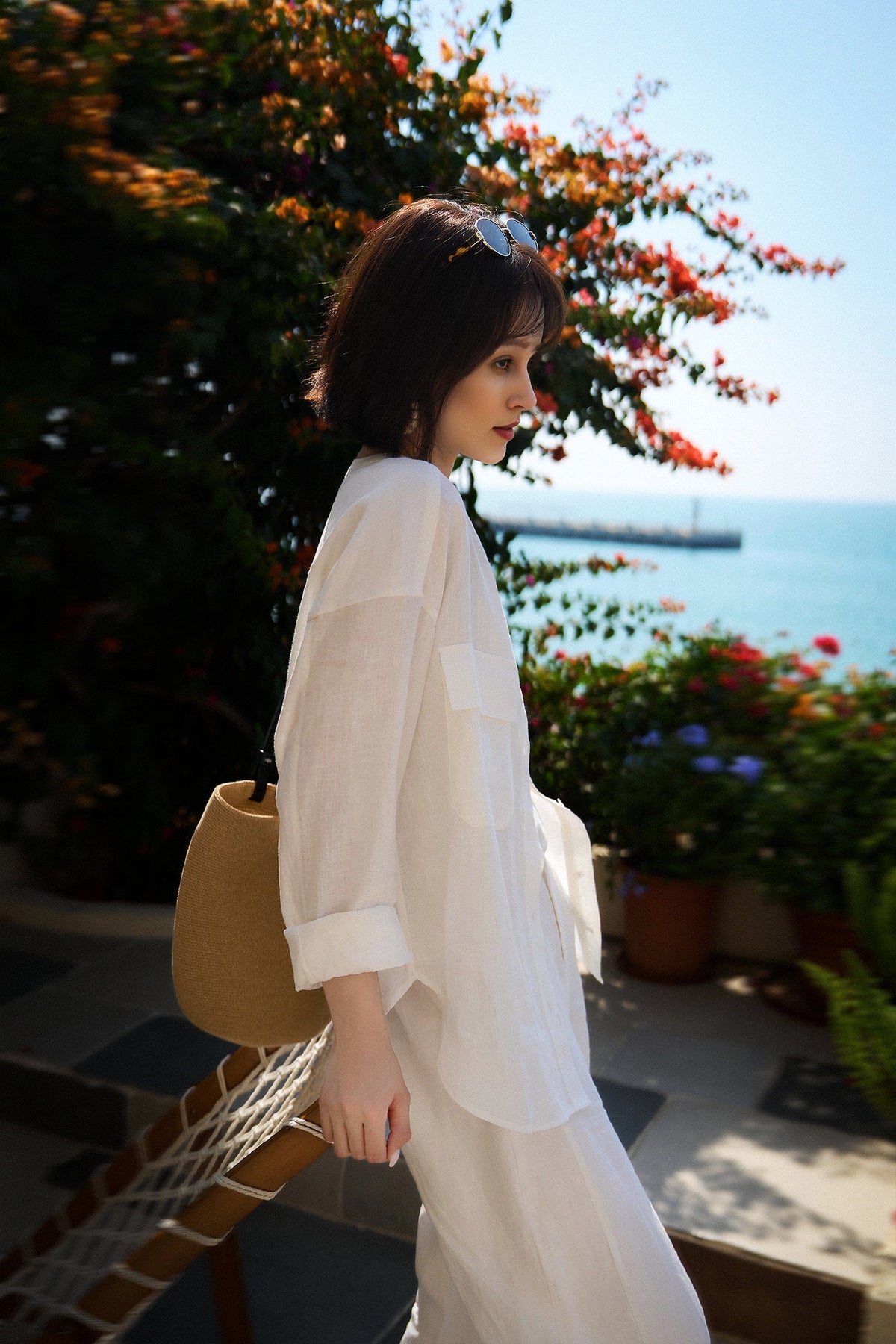 100% Linen Button Down Long Sleeve Shirt
