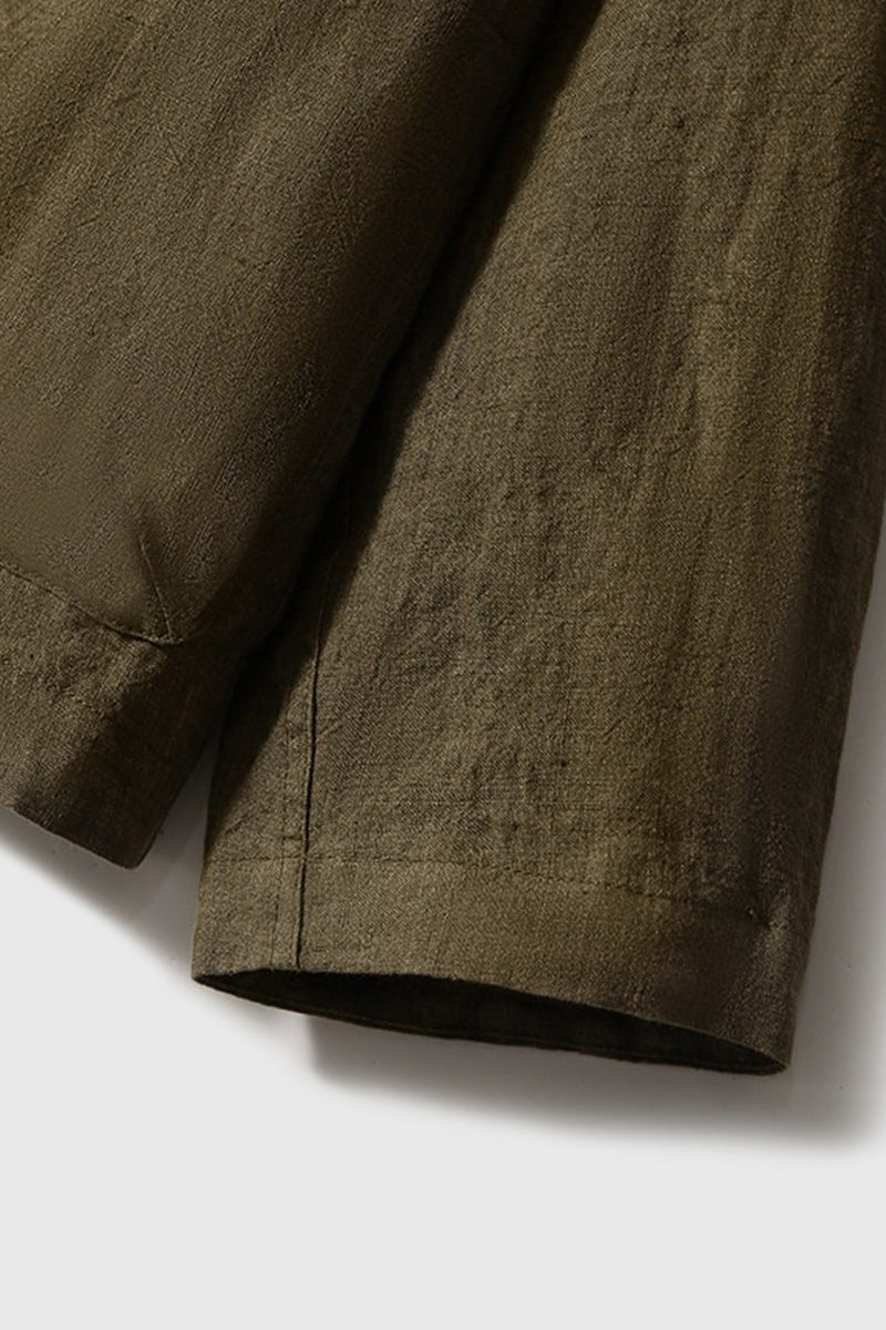 100% Linen Button Up Long Sleeve Shirt Jacket
