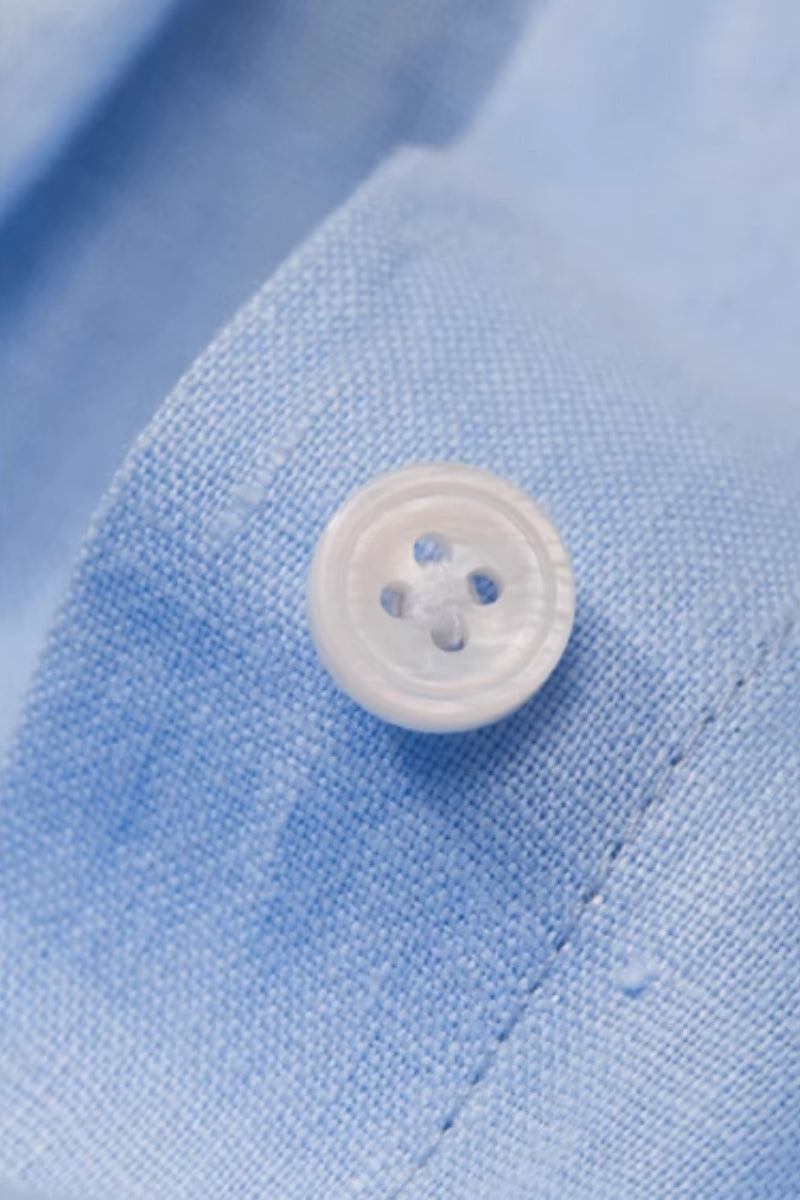 100 Linen Casual Loose Drop-Shoulder Shirt