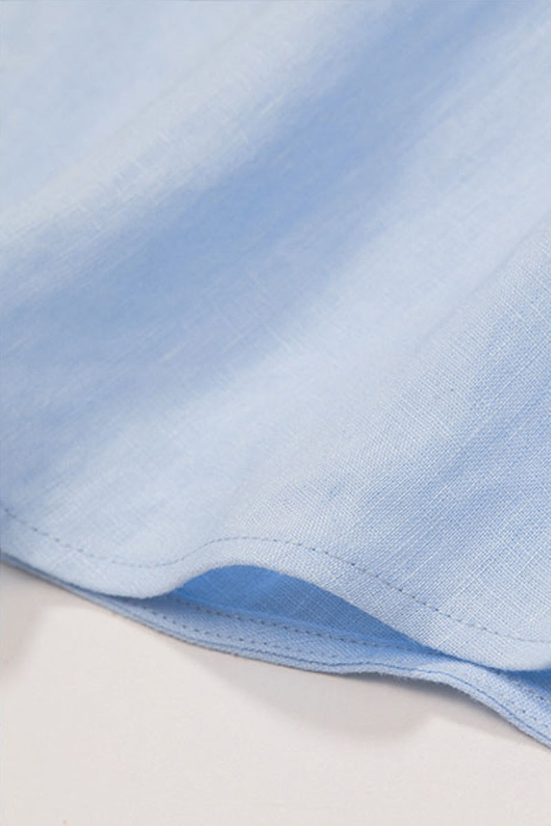 100 Linen Casual Loose Drop-Shoulder Shirt