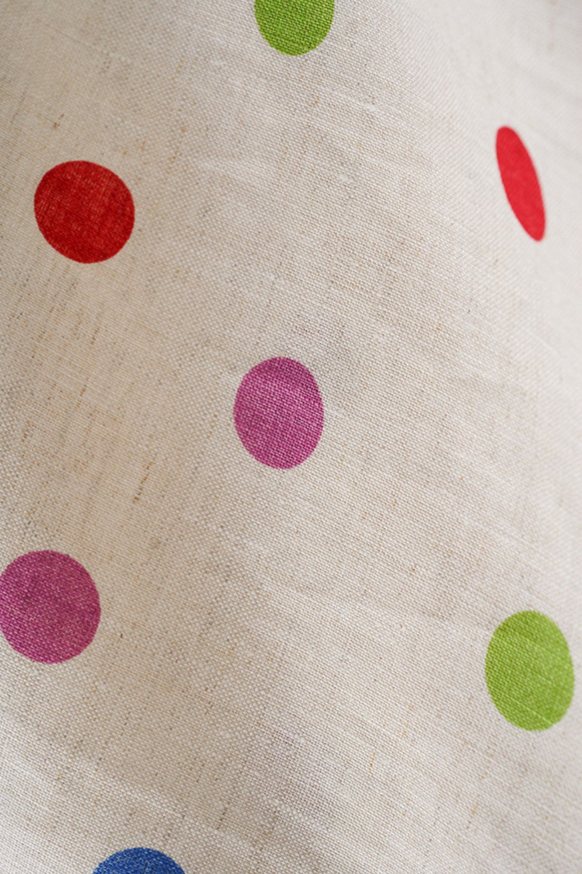 100 Linen Embroidered Polka Dot A-Line Midi Skirt