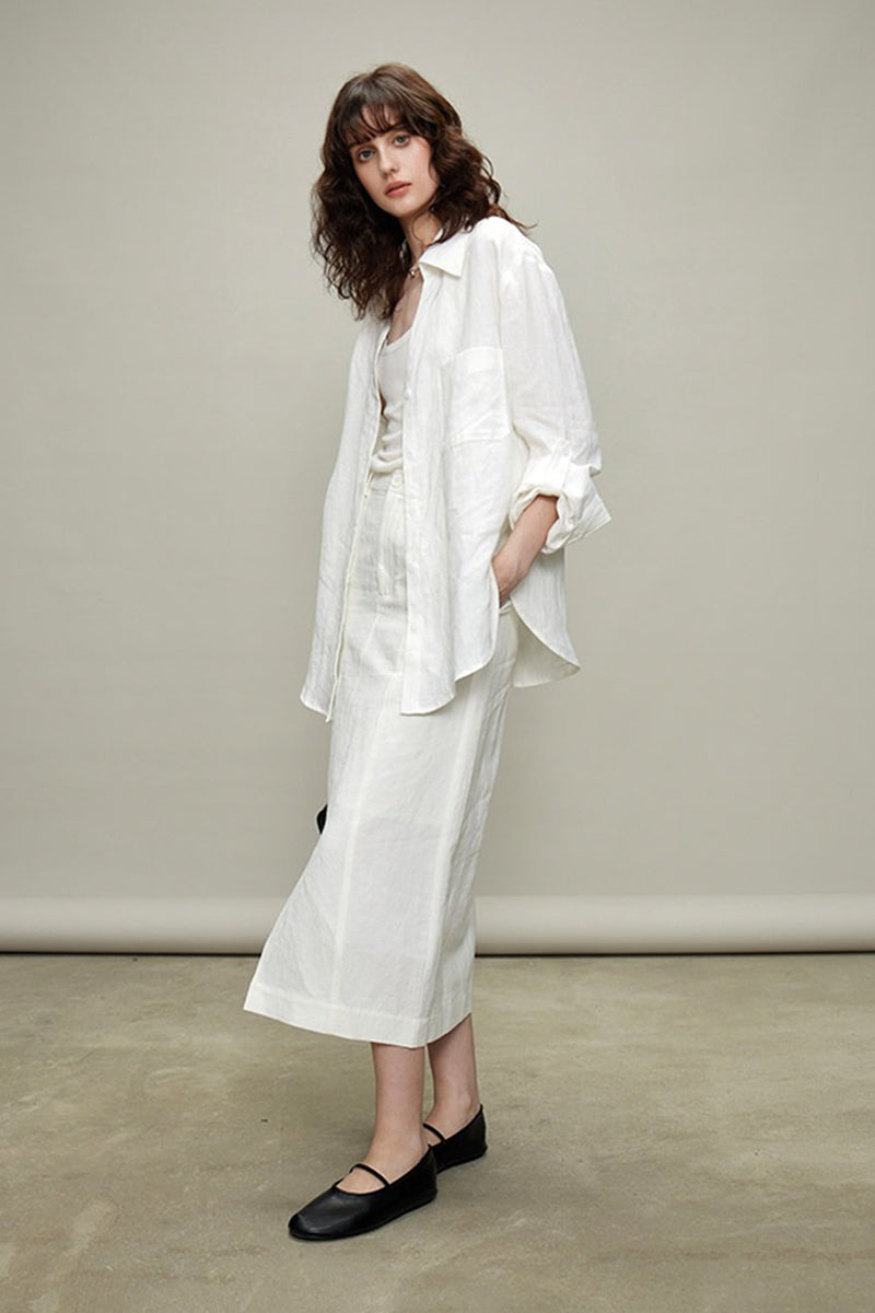 100% Linen Long Sleeve Button Up Shirt