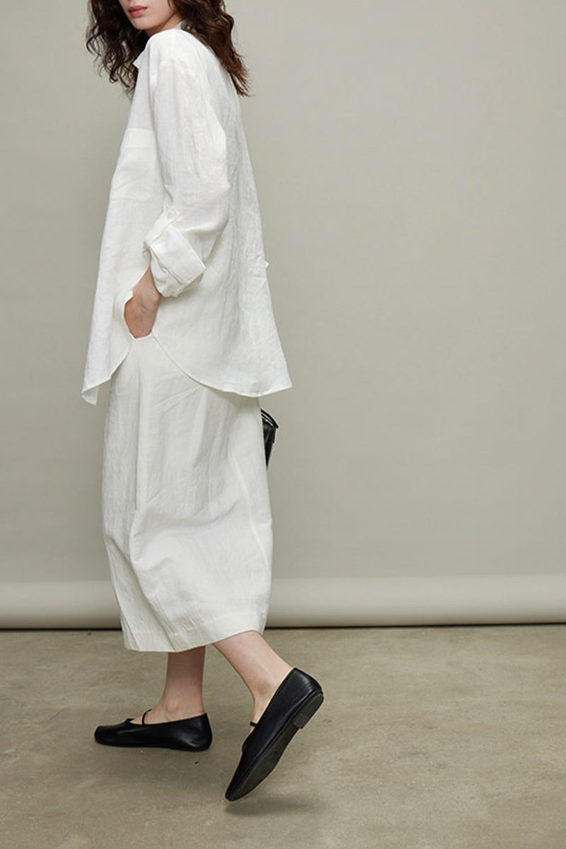100% Linen Long Sleeve Button Up Shirt