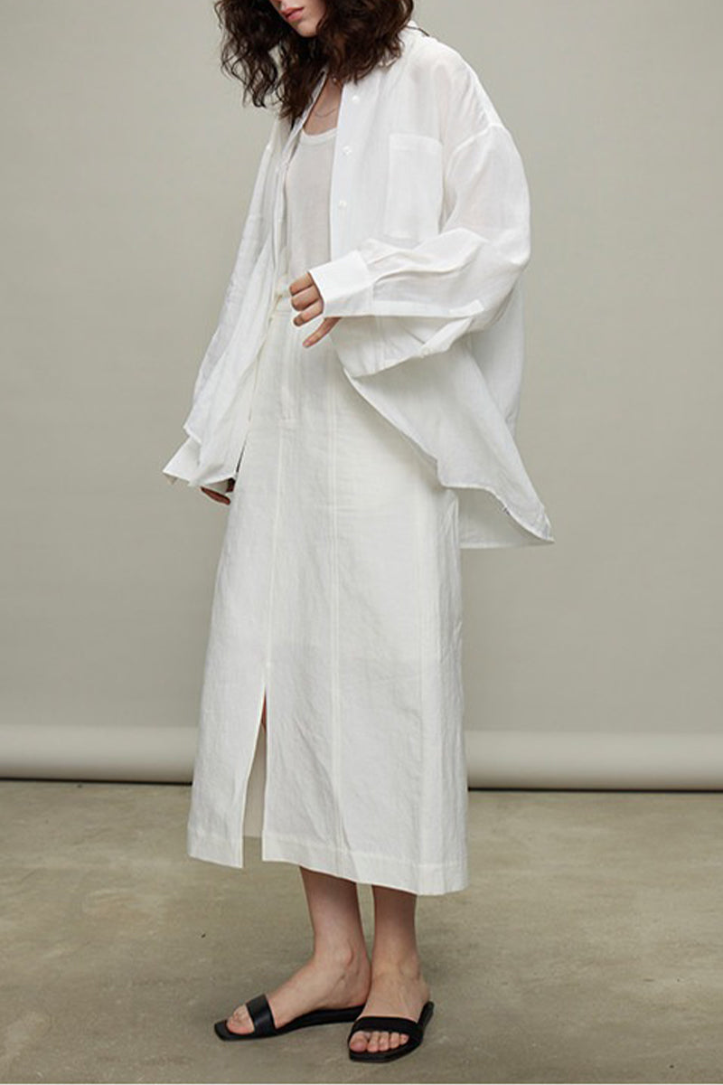 100% Linen Long Sleeve Button Up Shirt