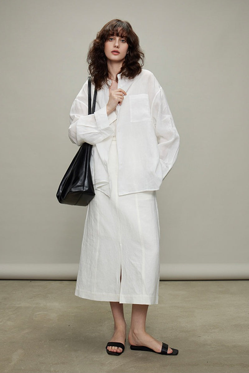 100% Linen Long Sleeve Button Up Shirt