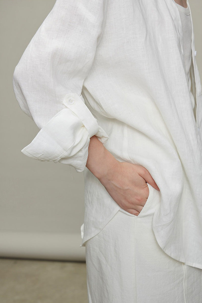 100% Linen Long Sleeve Button Up Shirt