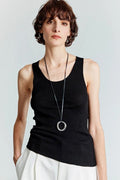 100 Merino Wool Cozy Cloud Scoop-Neck Wide-Strap Knit Tank Top
