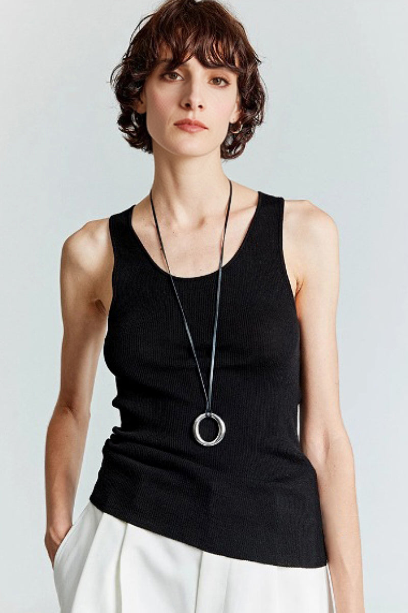 100 Merino Wool Cozy Cloud Scoop-Neck Wide-Strap Knit Tank Top