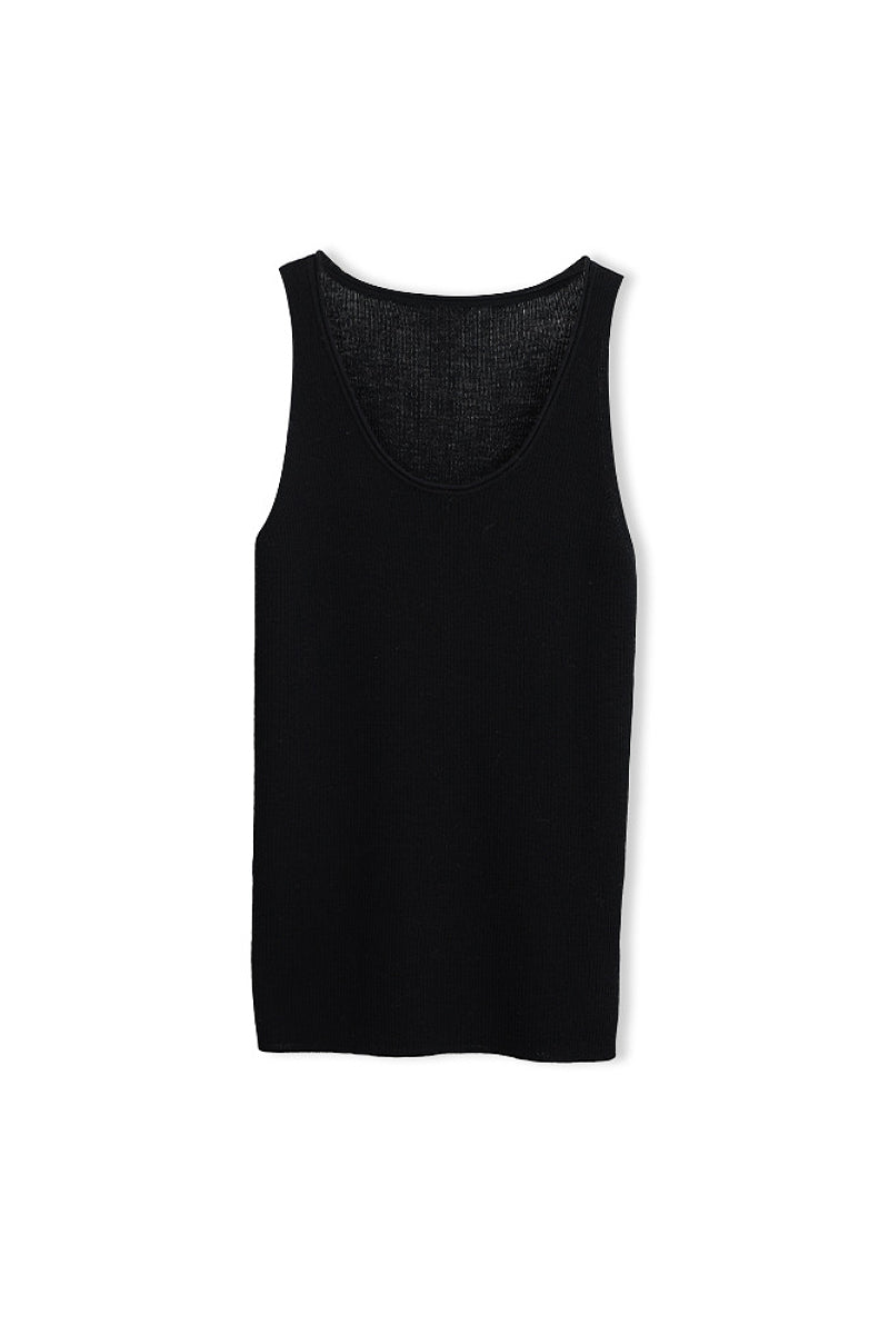 100 Merino Wool Cozy Cloud Scoop-Neck Wide-Strap Knit Tank Top