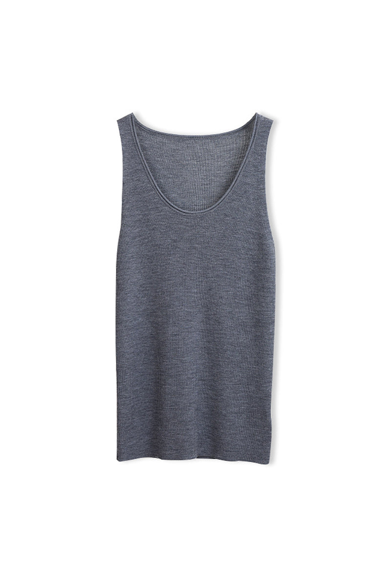 100 Merino Wool Cozy Cloud Scoop-Neck Wide-Strap Knit Tank Top