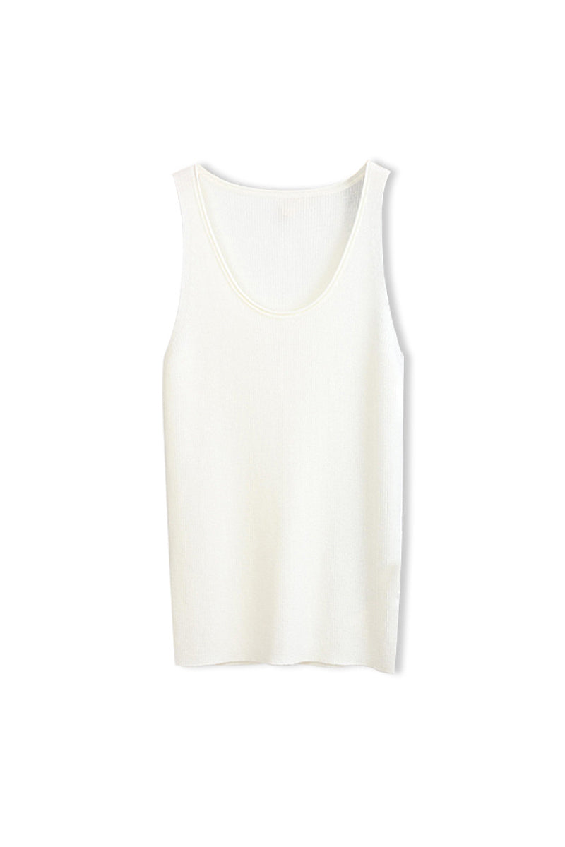 100 Merino Wool Cozy Cloud Scoop-Neck Wide-Strap Knit Tank Top
