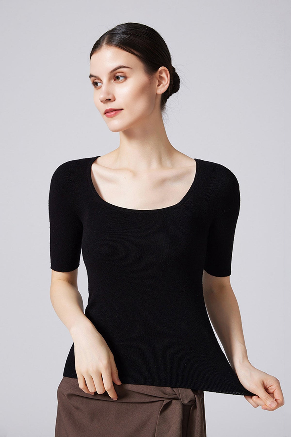 100 Merino Wool Slim-Fit Square-Neck Knit T Shirt