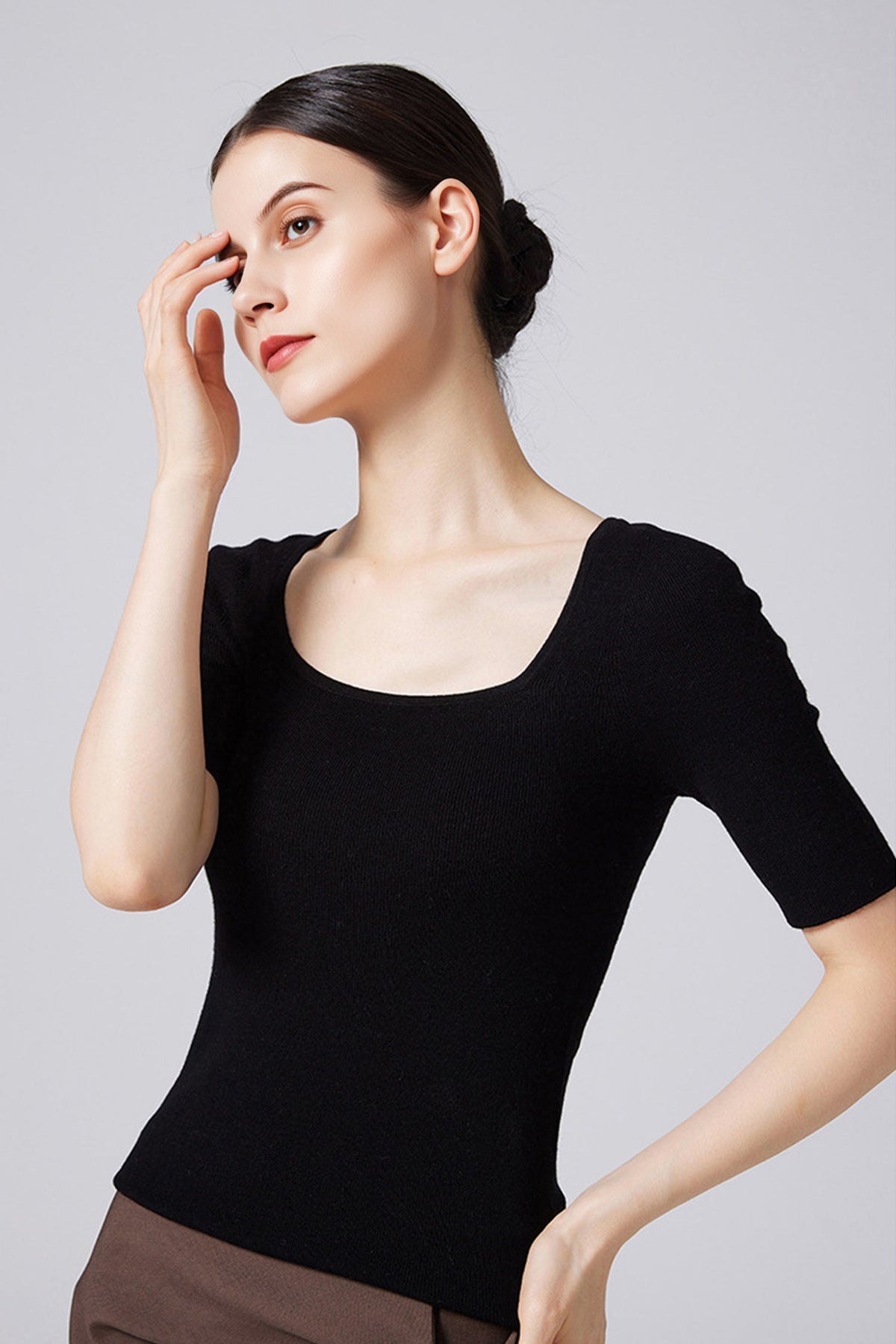 100 Merino Wool Slim-Fit Square-Neck Knit T Shirt