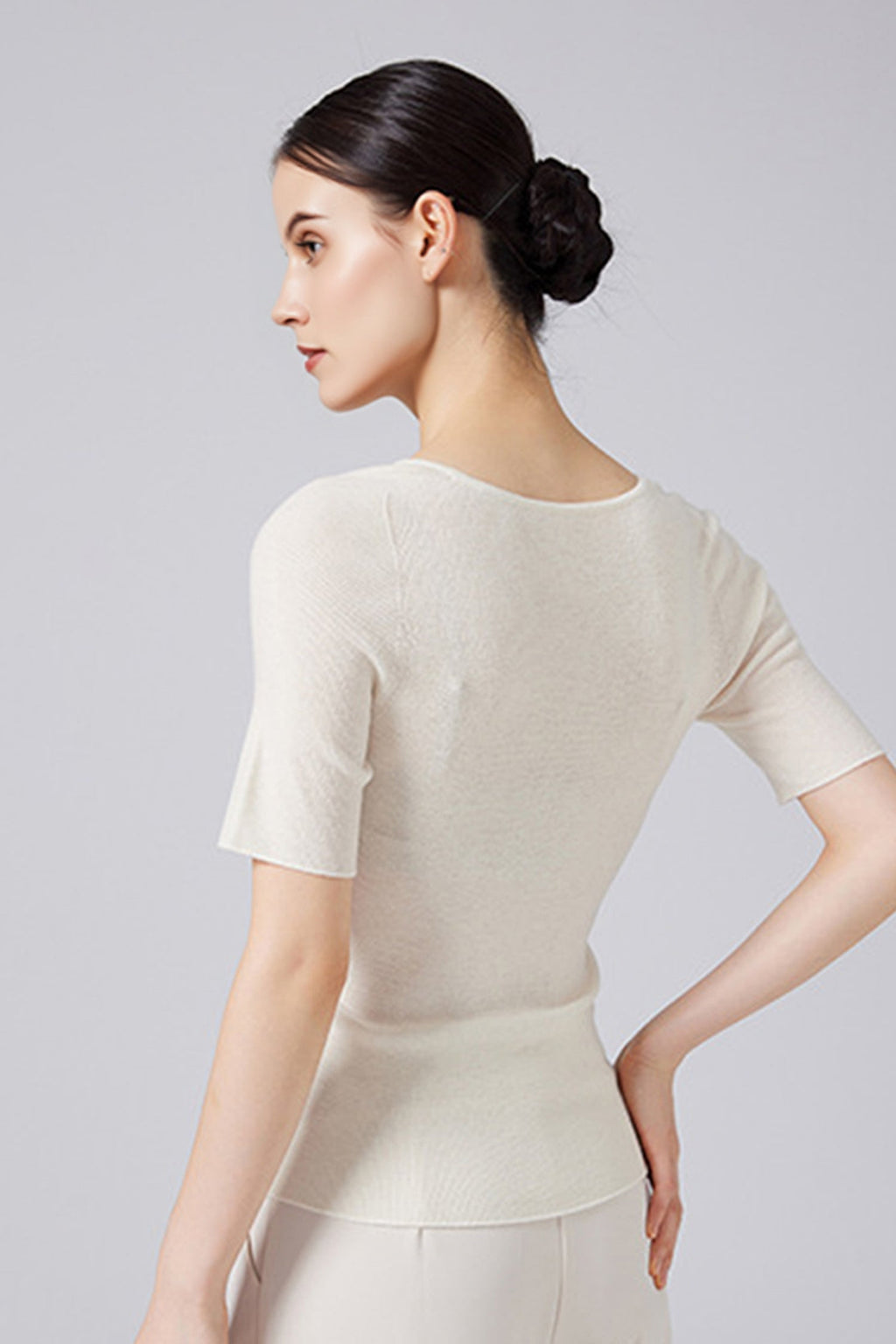 100 Merino Wool Slim-Fit Square-Neck Knit T Shirt
