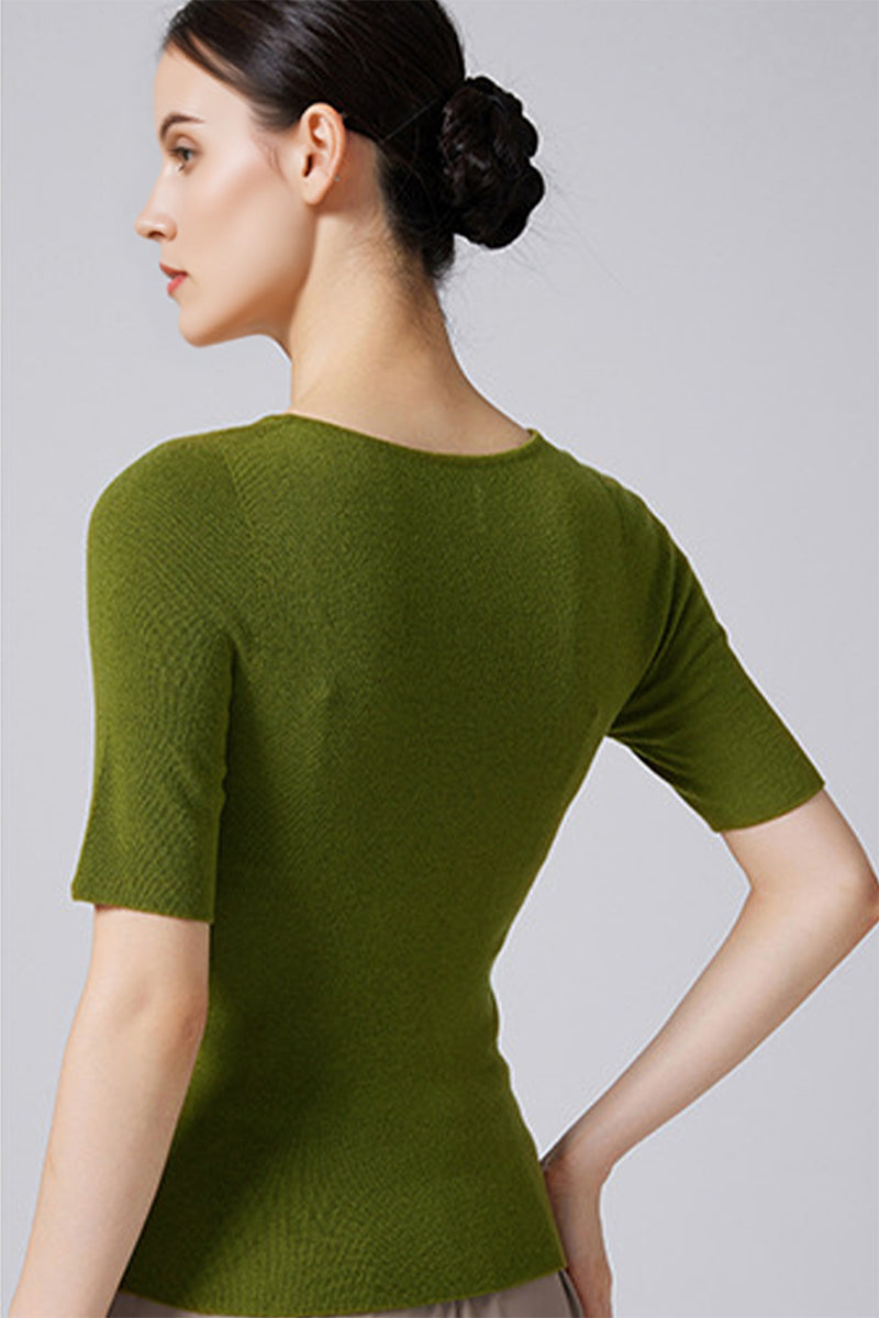 100 Merino Wool Slim-Fit Square-Neck Knit T Shirt