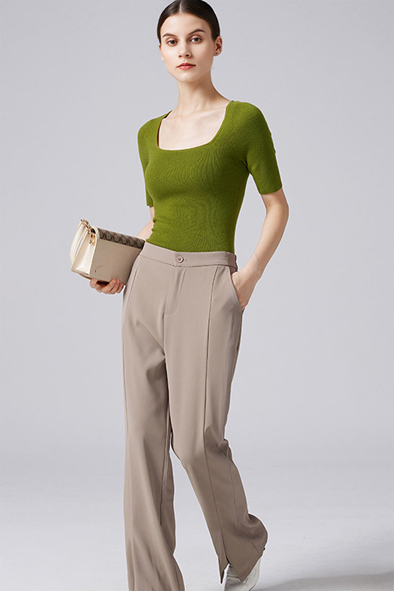 100 Merino Wool Slim-Fit Square-Neck Knit T Shirt