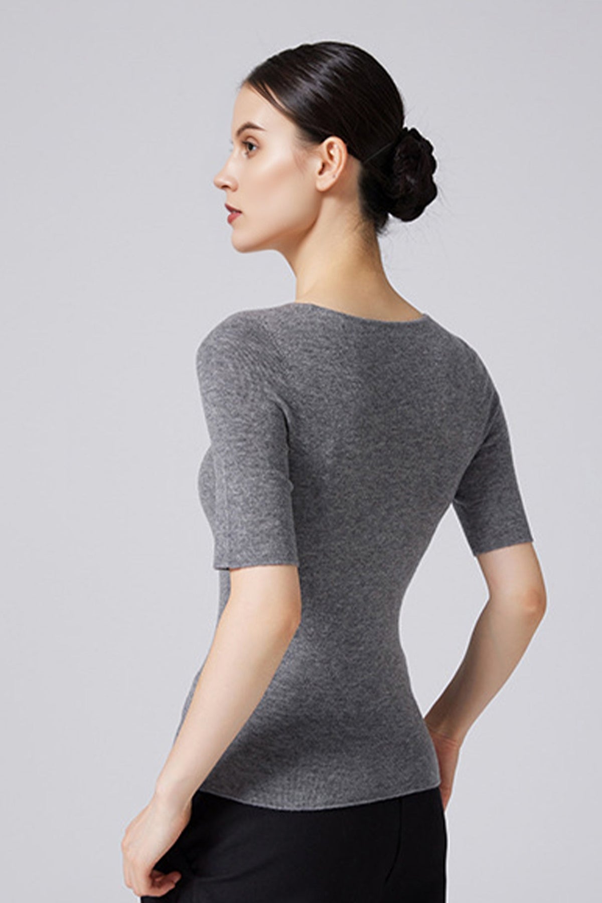 100 Merino Wool Slim-Fit Square-Neck Knit T Shirt
