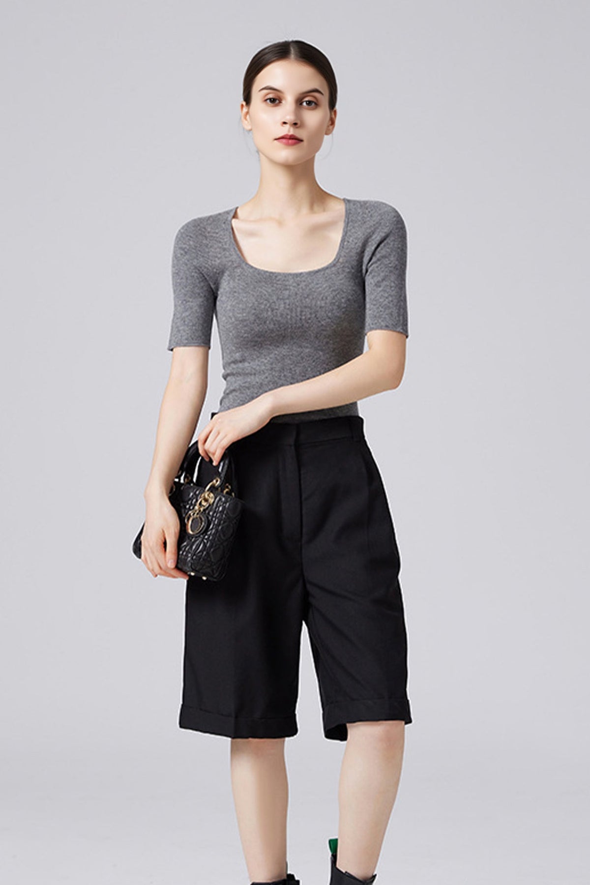 100 Merino Wool Slim-Fit Square-Neck Knit T Shirt