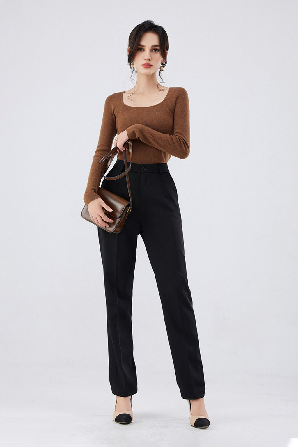 100 Merino Wool Slim-Fit Square-Neck Long-Sleeve Knit T Shirt