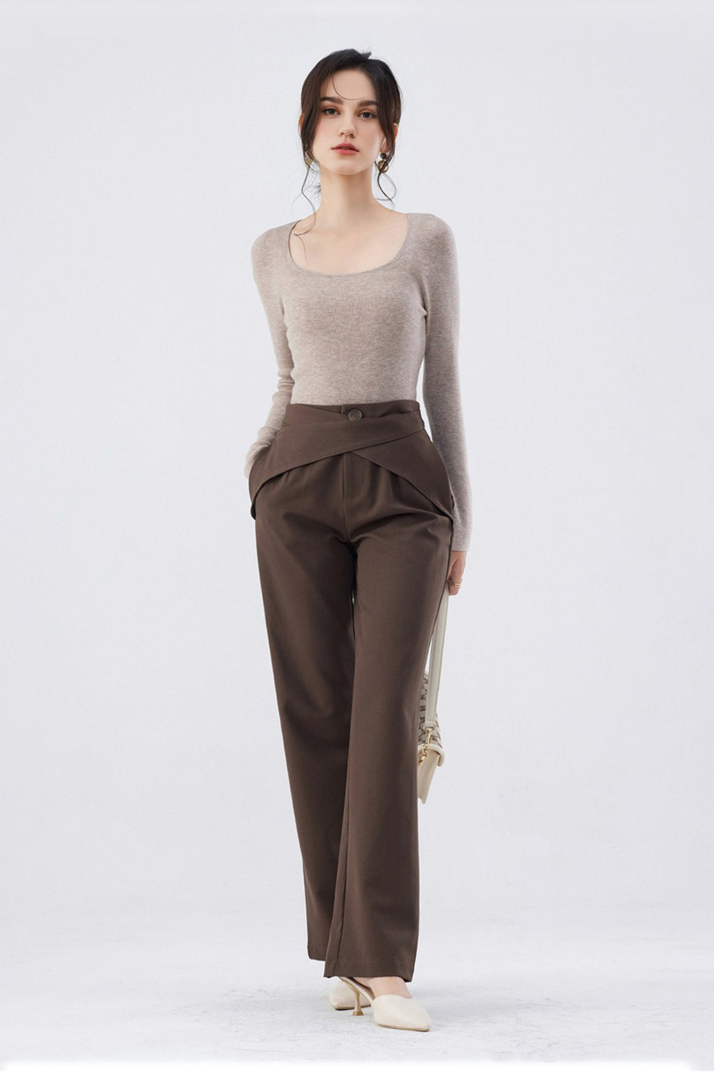 100 Merino Wool Slim-Fit Square-Neck Long-Sleeve Knit T Shirt