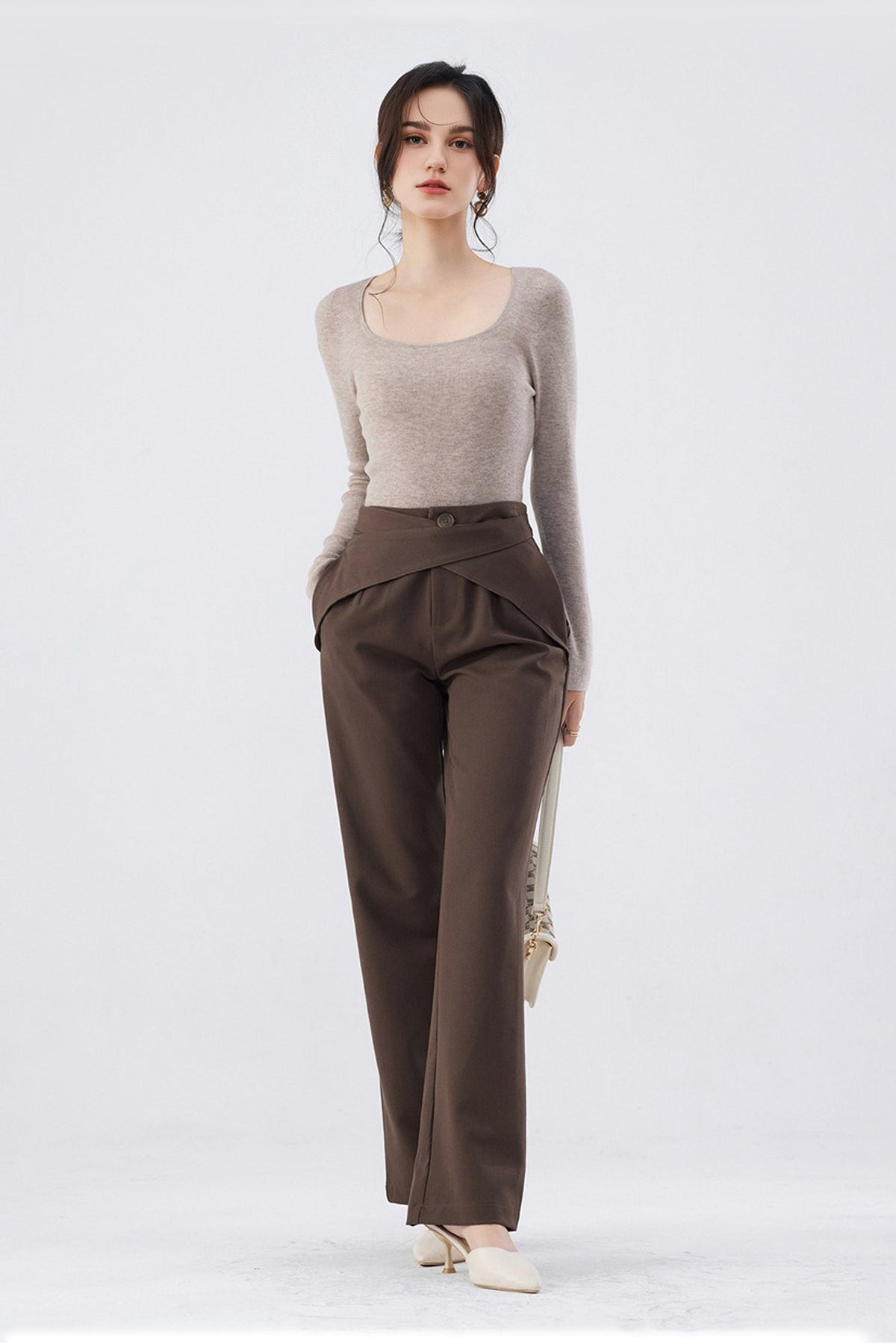 100 Merino Wool Slim-Fit Square-Neck Long-Sleeve Knit T Shirt