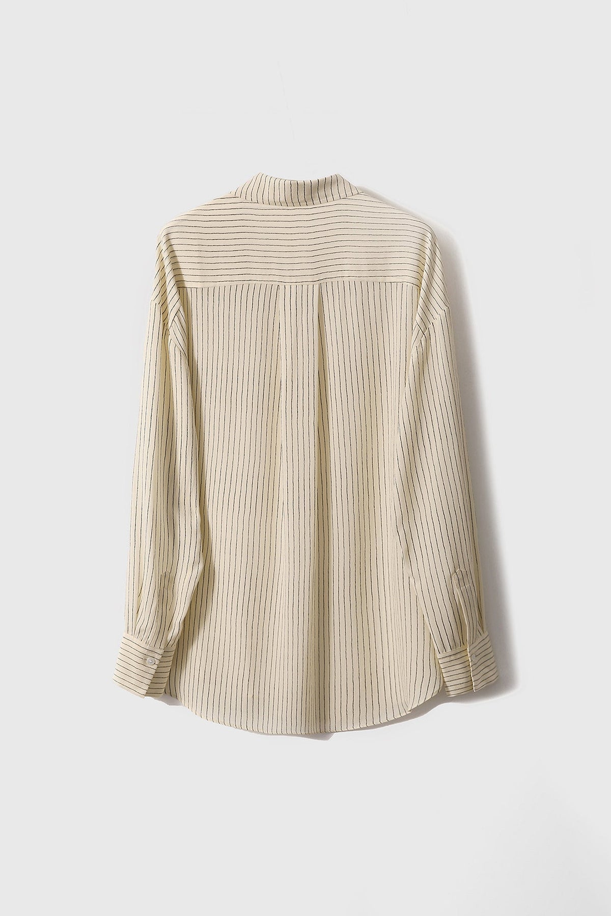 19 Momme Silk Crepe Striped Long-Sleeve Button-Down Shirt