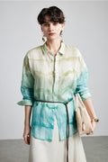 100% Ramie Gradient Button-Down Shirt