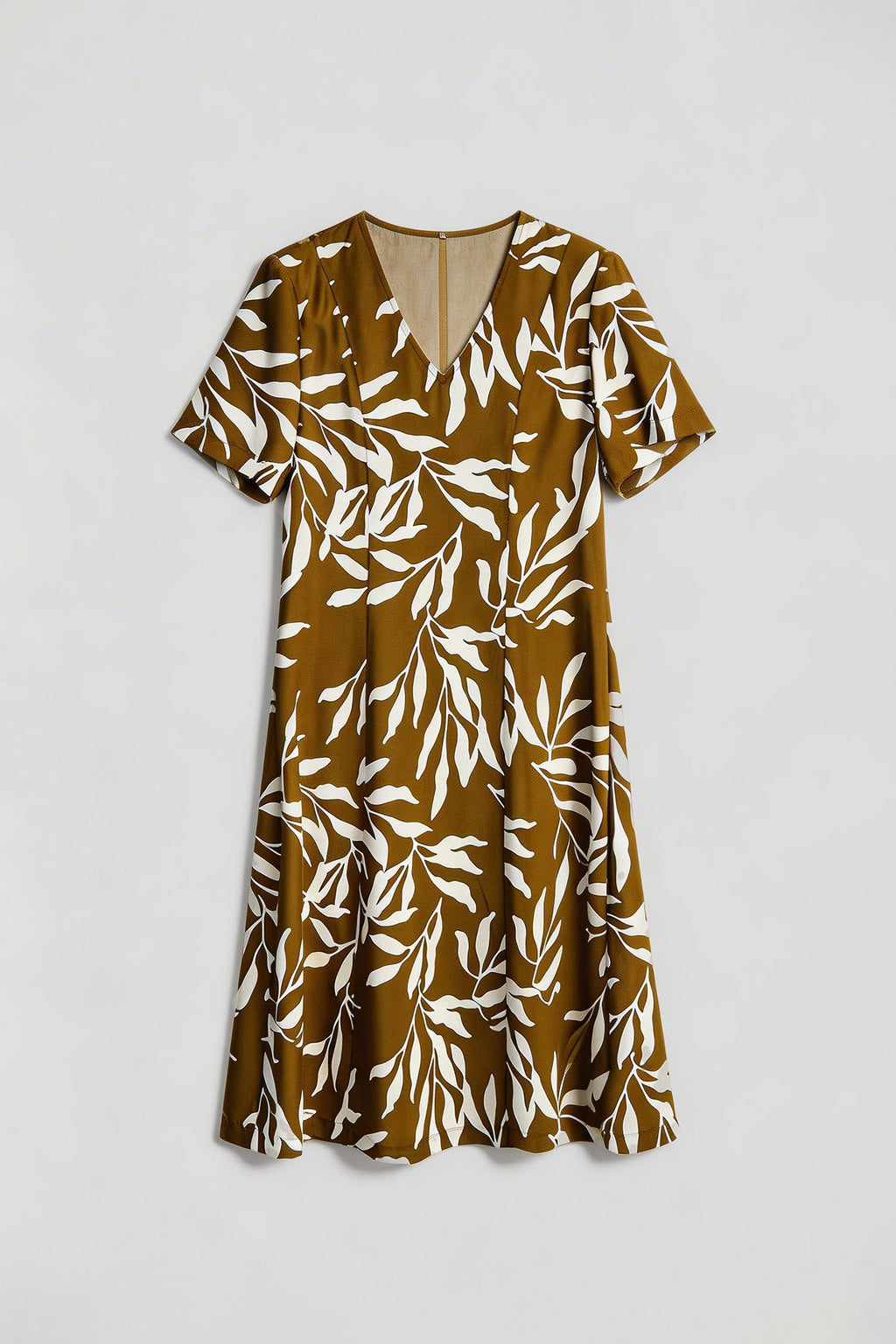 100% Silk Floral Short-Sleeve Midi Dress