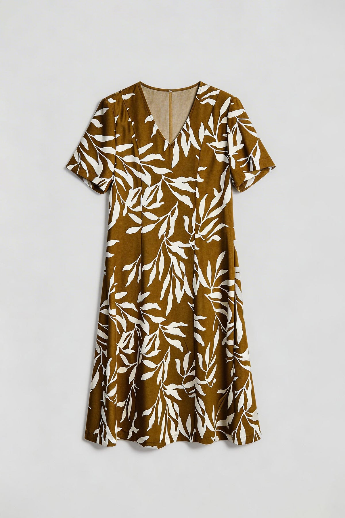 100% Silk Floral Short-Sleeve Midi Dress