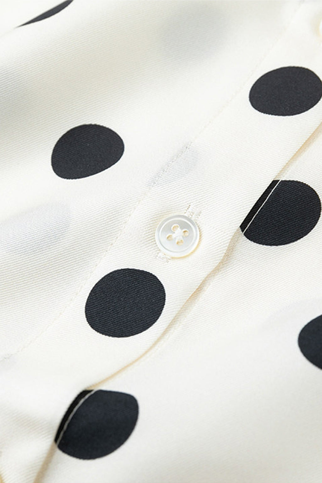 100% Silk Polka Dot Bias Cut Button-Down Shirt