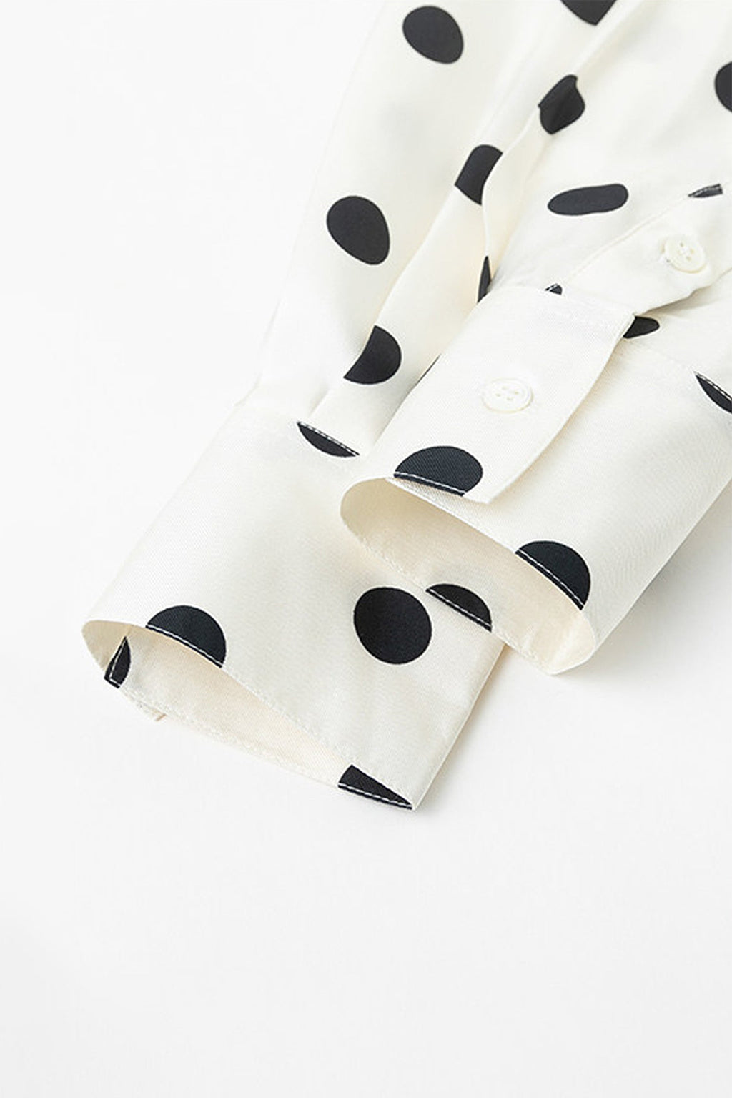 100% Silk Polka Dot Bias Cut Button-Down Shirt