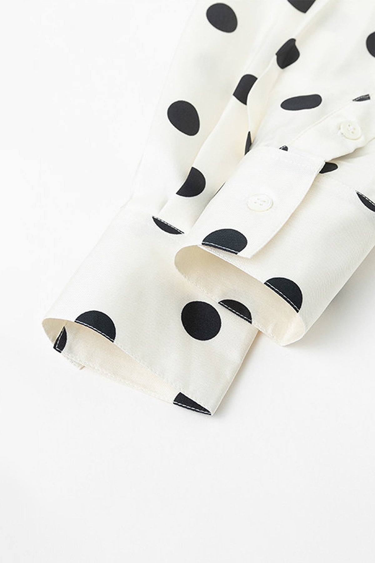 100% Silk Polka Dot Bias Cut Button-Down Shirt