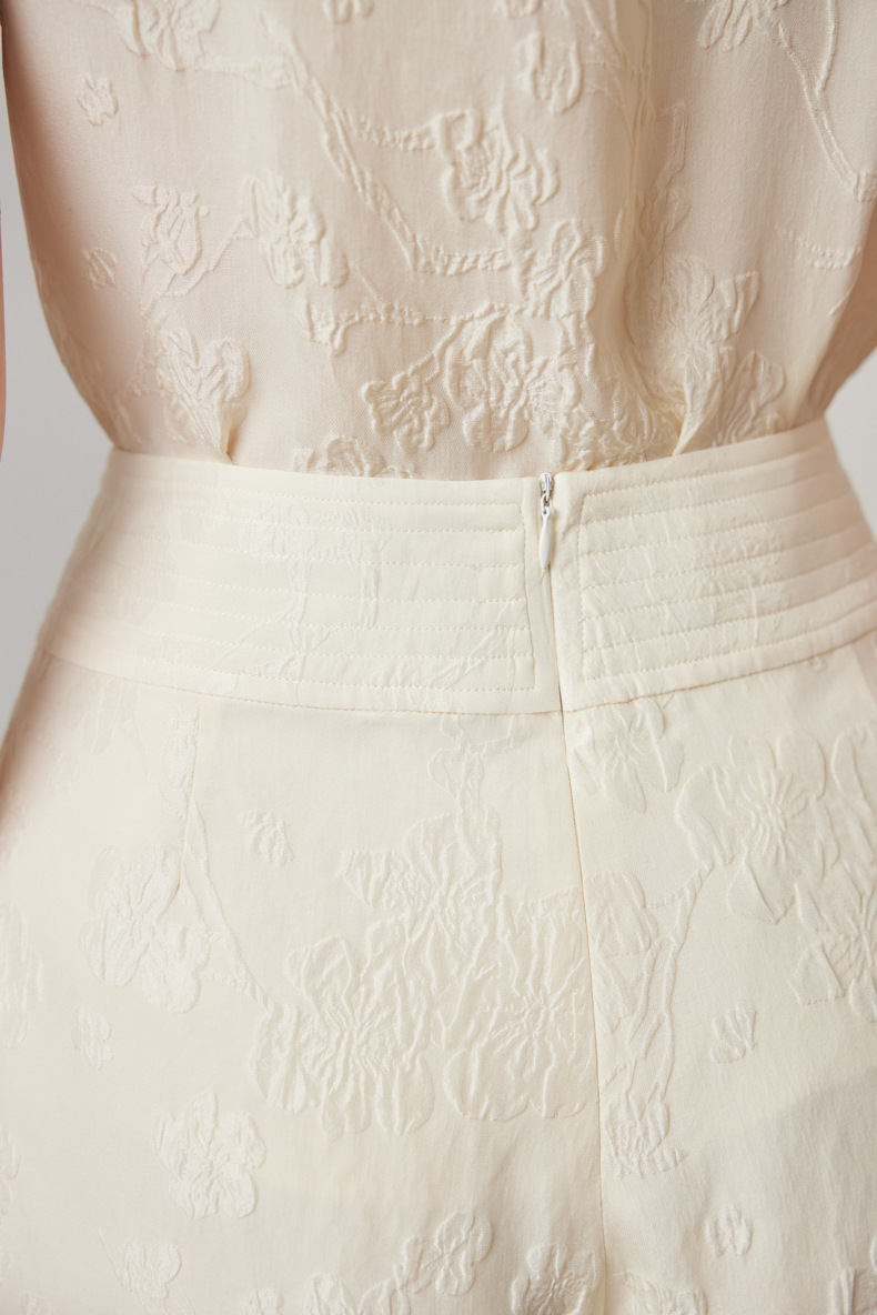 100% Mulberry Silk Embroidered Shorts