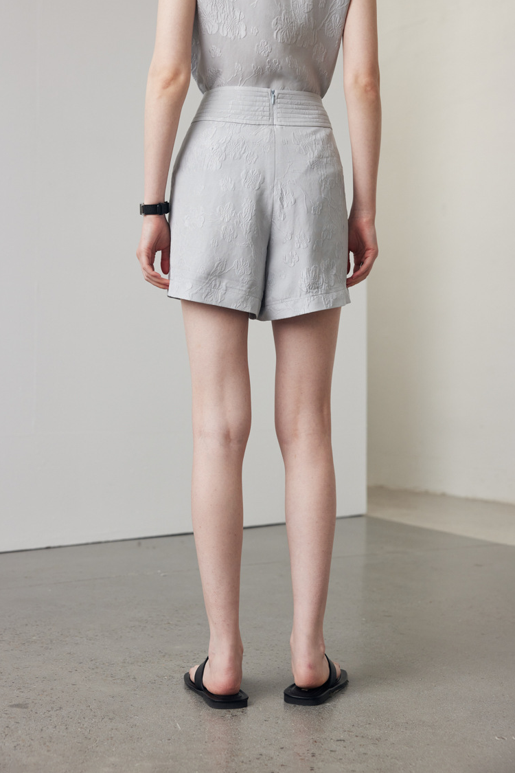 100% Mulberry Silk Embroidered Shorts